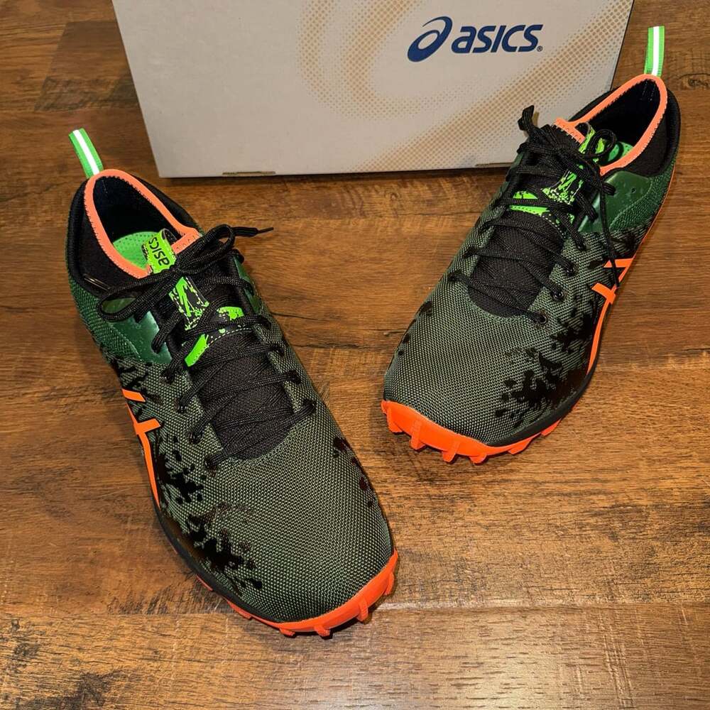 ASICS GEL-FujiRunnegade Men’s  14 Dark Green Flash Orange Trail Running Shoes